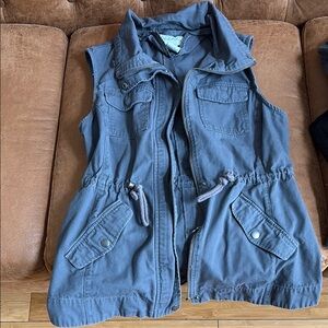 Blue Sleeveless Utility Vest